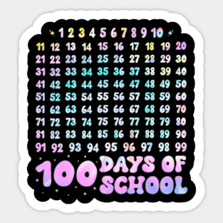 100Th Day Of School Teacher Kids 100 Days Math Numbers Sticker